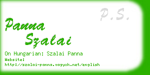 panna szalai business card